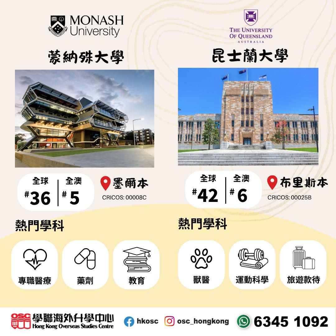 【澳洲留學全攻略】DSE 15分直入「澳洲八大」?2026 常春藤名校特色與王牌學科深度指南